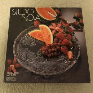 Studio Nova Large Crystal Rose Round Platter
